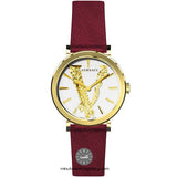 Versace Virtus White Dial Red Leather Strap Watch for Women - VEHC00219 Authentic Buy Shop Now