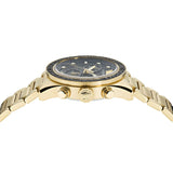 Versace Greca Dome Chronograph Black Dial Gold Steel Strap Watch for Men - VE6K00523 Authentic Buy Shop Now