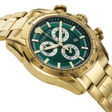 Versace V-Ray Chronograph Quartz Green Dial Gold Steel Strap Watch For Men - VE2I00621 Authentic Buy Shop Now