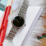 Movado Veturi Quartz Black Dial Silver Steel Strap Watch for Women - 0606338 Authentic Buy Shop Now