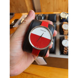 Calvin Klein Rise Yellow Red Dial Red Leather Strap Watch for Women - K7A231UP Authentic Buy Shop Now