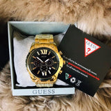 Guess Optic Multifunction Black Dial Gold Steel Strap Watch for Men - W0193G1 Authentic Buy Shop Now