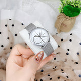 Calvin Klein Minimal White Dial Silver Mesh Bracelet Watch for Women - K3M5215X Authentic Buy Shop Now