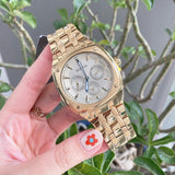 Bulova Multifunction White Dial Gold Steel Strap Watch for Men - 97C105 Authentic Buy Shop Now
