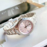 Versace Hellenyium Pink Dial Silver Steel Strap Watch for Women - V12010015 Authentic Buy Shop Now