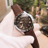 Fossil Grant Chronograph Black Dial Brown Leather Strap Watch for Men - FS4813 Authentic Buy Shop Now