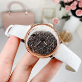 Swarovski Crystalline Hours Quartz Grey Dial Black Leather Strap Watch for Women - 5344635 Authentic Buy Shop Now