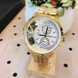 Fossil Townsman Chronograph Skeleton Gold Dial Gold Steel Strap Watch for Men - ME1137 Authentic Buy Shop Now