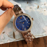 Swarovski Daytime Glittering Blue Dial Rose Gold Steel Strap Watch for Women - 5182277 Authentic Buy Shop Now