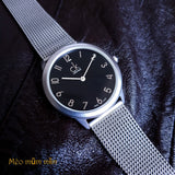 Calvin Klein Minimal Black Dial Silver Mesh Bracelet Watch for Men - K3M51151 Authentic Buy Shop Now