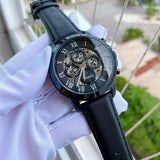 Fossil Grant Automatic Black Dial Black Leather Strap Watch for Men - ME3028 Authentic Buy Shop Now