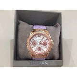 Guess Starlight Diamonds White Dial Purple Rubber Strap Watch for Women - W0846L6 Authentic Buy Shop Now