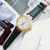 Versace Aion Chronograph White Dial Green Leather Strap Watch for Men - VBR020017 Authentic Buy Shop Now
