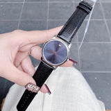 Movado Museum Blue Dial Black Leather Strap Watch For Women - 2100010 Authentic Buy Shop Now