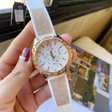 Guess Swirl Quartz Silver Dial White Rubber Strap Watch For Women - W1096l2 Authentic Buy Shop Now