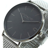 Coach Charles Black Dial Grey Mesh Bracelet Watch for Men - 14602145 Authentic Buy Shop Now