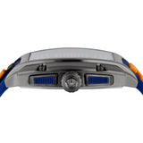 Versace Iconic Dominus Chronograph Blue Dial Blue Rubber Strap Watch For Men - VE6H00323 Authentic Buy Shop Now