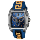 Versace Iconic Dominus Chronograph Blue Dial Blue Rubber Strap Watch For Men - VE6H00323 Authentic Buy Shop Now