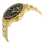 Movado Series 800 Black Dial Gold Steel Strap Watch For Men - 2600145 Authentic Buy Shop Now