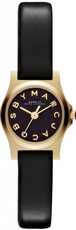 Marc Jacobs Henry Dinky Black Dial Black Leather Strap Watch for Women - MBM1240 Authentic Buy Shop Now