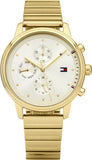 Tommy Hilfiger Blake White Dial Gold Steel Strap Watch for Women - 1781905 Authentic Buy Shop Now