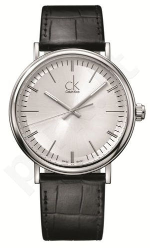 Calvin Klein Surround Silver Dial Black Leather Strap Watch for Men - K3W211C6 Authentic Buy Shop Now