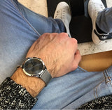 Calvin Klein Minimal Grey Dial Silver Mesh Bracelet Watch for Men - K3M21124 Authentic Buy Shop Now