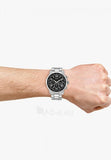 Guess Horizon Chronograph Quartz Black Dial Silver Steel Strap Watch For Men - W0379G1 Authentic Buy Shop Now