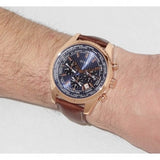 Guess Persuit Chronograph Blue Dial Brown Leather Strap Watch for Men - W0500G1 Authentic Buy Shop Now