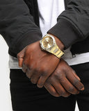 Guess Zeus Diamonds Gold Dial Gold Steel Strap Watch for Men - GW0209G2 Authentic Buy Shop Now