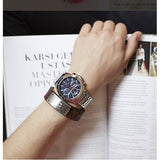 Tommy Hilfiger Hudson Chronograph Quartz Blue Dial Silver Steel Strap Watch For Men - 1791228 Authentic Buy Shop Now