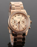 Guess Mini Spectrum Quartz Rose Gold Dial Rose Gold Steel Strap Watch For Women - W0122L3 Authentic Buy Shop Now