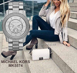 Michael Kors Runway Chronograph Quartz Silver Dial Silver Steel Strap Watch For Women - MK5574 Authentic Buy Shop Now