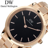 Daniel Wellington Iconic Link Black Dial Rose Gold Steel Strap Watch For Men - DW00100344 Authentic Buy Shop Now