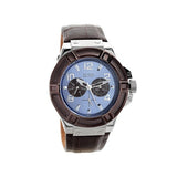 Guess Rigor Analogue Quartz Blue Dial Brown Leather Strap Watch For Men - W0040G10 Authentic Buy Shop Now