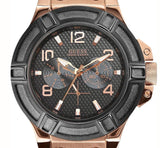 Guess Rigor Analog Black Dial Black Leather Strap Watch For Men - W0040G5 Authentic Buy Shop Now