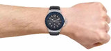 Guess Rigor Multifunction Chronograph Blue Dial Blue Leather Strap Watch For Men - W0040G7 Authentic Buy Shop Now