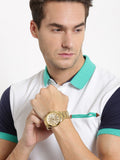 Guess Analog Chronograph Gold Dial Gold Steel Strap Watch for Men - W0075G5 Authentic Buy Shop Now