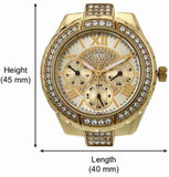 Guess Viva Diamonds Gold Dial Gold Steel Strap Watch for Women - W0111L2 Authentic Buy Shop Now
