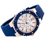 Guess Overdrive White Dial Blue Rubber Strap Watch for Women - W0149L5 Authentic Buy Shop Now