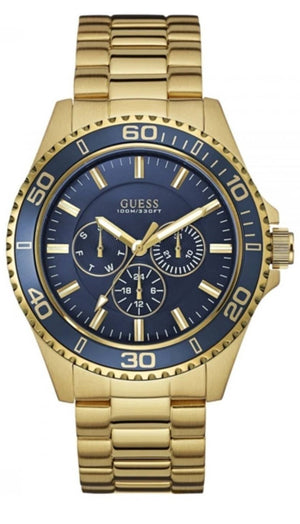 Guess Chaser Multifunction Blue Dial Gold Steel Strap Watch for Men - W0172G5 Authentic Buy Shop Now