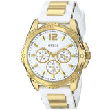 Guess Intrepid White Dial Two Tone Silicone Strap Watch For Women - W0325L2 Authentic Buy Shop Now