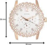 Guess Dazzler Diamonds Silver Dial Rose Gold Steel Strap Watch for Women - W0335L3 Authentic Buy Shop Now