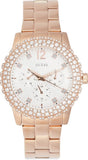 Guess Dazzler Diamonds Silver Dial Rose Gold Steel Strap Watch for Women - W0335L3 Authentic Buy Shop Now