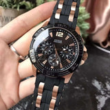 Guess Oasis Black Dial Two Tone Steel Strap Watch for Men - W0366G3 Authentic Buy Shop Now