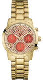 Guess Mini Sunrise Quartz Analog Orange Dial Gold Steel Strap Watch For Women - W0448L7 Authentic Buy Shop Now