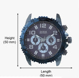 Guess Velocity Chronograph Blue Dial Blue Rubber Steel Strap Watch for Men - W0599G4 Authentic Buy Shop Now