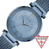 Guess Soho Diamonds Blue Dial Blue Mesh Bracelet Watch For Women - W0638L3 Authentic Buy Shop Now