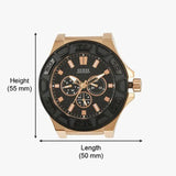 Guess Force Analog Black Dial Black Leather Strap Watch For Men - W0674G6 Authentic Buy Shop Now