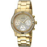 Guess Confetti Diamonds Silver Dial Gold Steel Strap Watch for Women - W0774L5 Authentic Buy Shop Now